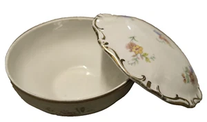 Vintage Floral Trinket Dish Round With Lid - Picture 1 of 6