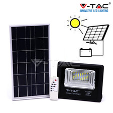 FARO ENERGIA SOLARE LED CON PANNELLO FARETTO CREPUSCOLARE + TELECOMANDO V TAC