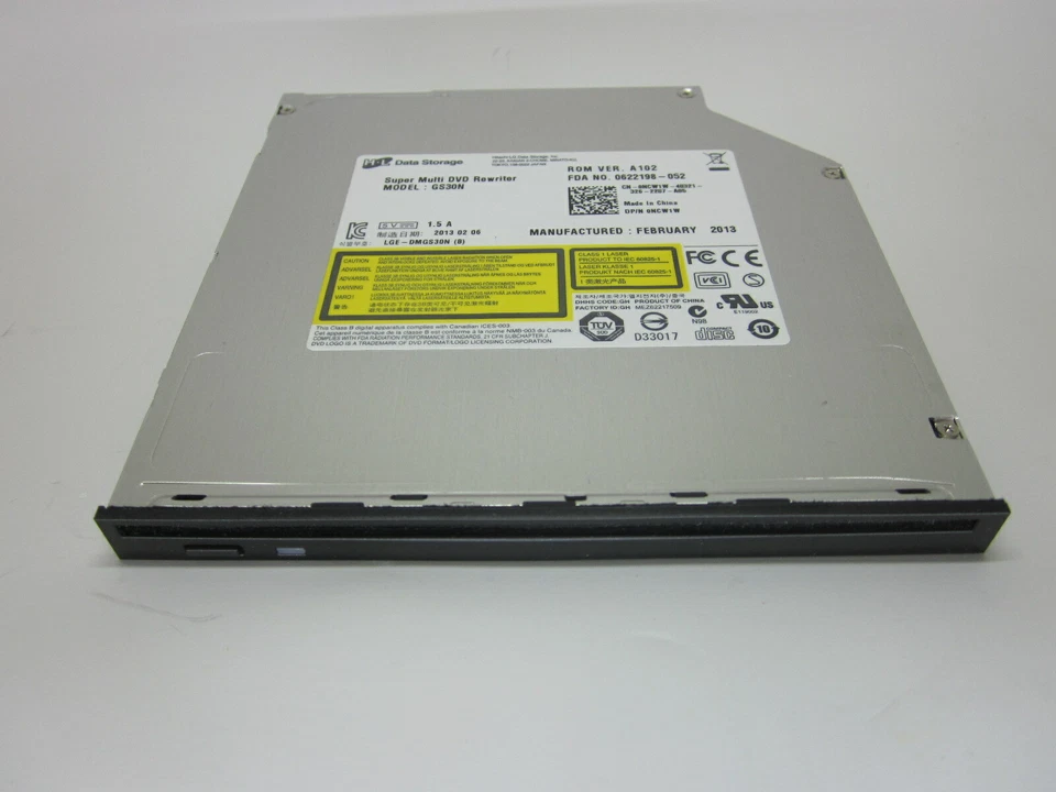 Slot Loading 8x SATA DVD+RW / CDRW Dual Layer Burner LGE-DMGS30N (B) DP/N 0NCW1W - Image 1 of 4