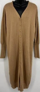 Treasure & Bond Womens Tan Cardigan Full Length Button Medium NEW Long Sleeve - Picture 1 of 11