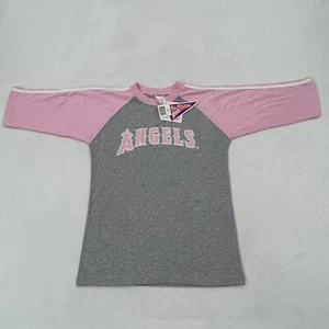 Los Angeles Angels Anaheim Baseball Gray Pink 3/4 Long sleeve Shirt Girls 12/14 - Picture 1 of 9