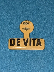 1960's Vintage De Vita Devita campaign metal fold pin button political - Picture 1 of 4