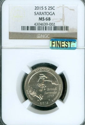 2015 S SARATOGA QUARTER NGC MS68 PQ MAC FINEST GRADE & SPOTLESS  * - Image 1 of 2