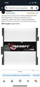 Taramps Smart 3 Bass Amplifier 0.5 to 2 Ohms 3000 Watts RMS Multi Impedance - Picture 1 of 8