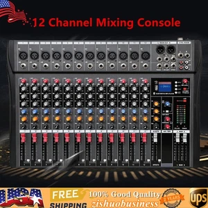12 Channel Powered Bluetooth Studio Mixer Mixer Mixing Console USB New - Picture 1 of 12
