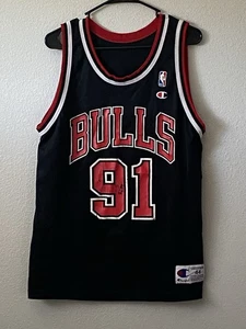 Camiseta deportiva de baloncesto Dennis Rodman vintage de los años 90 campeón de Chicago Bulls talla 44 - Imagen 1 de 11