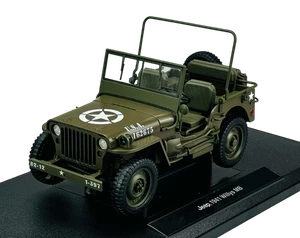 WELLY 1941 JEEP WILLYS MB GREEN MILITARY OPEN TOP 1:18 DIE CAST METAL MODEL NEW  - Picture 1 of 7