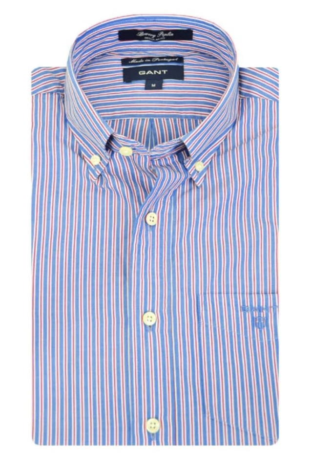 Camisa GANT Admiral Roja Bowery Popelina Rayas Abotonada 361780 Talla M Foto 1 de 1