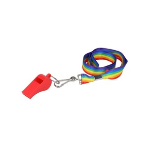 Pride Rainbow Cord Plastic Whistle - Picture 1 of 3
