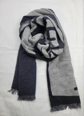 Alexander McQueen MCQ - Black/Gray Wool Rectangle Scarf With Fringes - Image 1 of 4