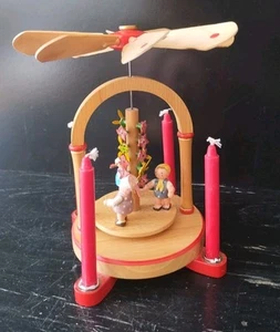 Vintage Erzgebirge Maibaum Pyramide Blumen Kinder LESEN - Bild 1 von 24
