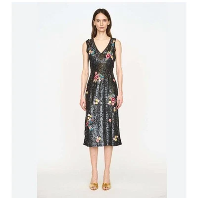 Vestido Vaina CHRISTY LYNN Talla 2 Ingrid Negro Bordado Lentejuelas Nuevo con Etiquetas Foto 1 de 4