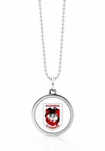 ST GEORGE DRAGONS NRL LOGO ROUND PENDANT CHAIN NECKLACE JEWELLERY ACCESSORIES - Bild 1 von 1