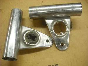 1978 Yamaha xs 400 headlight mount standoff fork cover bracket guide chrome - Picture 1 of 2
