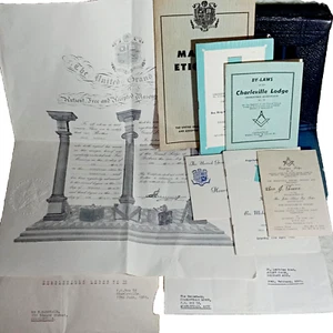 Vintage Masonic Case Certificate Books Letters 1980s & 1961 Freemason QLD - Picture 1 of 15