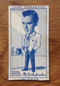 CARRERAS (TURF) - FAMOUS FILM STARS - #48, Michael Denison. Free UK Postage