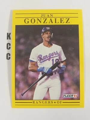 1991 Fleer MLB Baseball #286 Juan Gonzalez Texas Rangers - Image 1 of 2