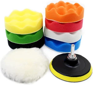 10Pcs 4 Inch Car Polishing Pad Kit, Sponge and Wool Polishing Pad Set with M10 D - Picture 1 of 12