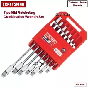 CRAFTSMAN 7 PC METRIC RATCHETING WRENCH SET 12pt 72T - CMMT87019 - Foto 1 di 3