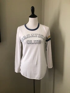 Pulóver básico blanco para mujer Chaser manga larga ""Club de vacaciones"" talla XS NUEVO CON ETIQUETAS - Imagen 1 de 8