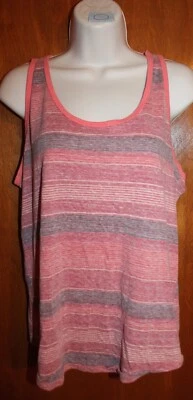 BDG женщины большой вязаный майка (розовая полоса с racerback) EUC - Изображение 1 из 2