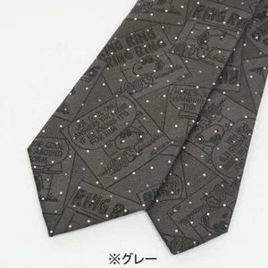 Corbata PEANUTS Snoopy seda 100 % (ancho 8 cm) Joe Cool Comics patrón gris - Imagen 1 de 6