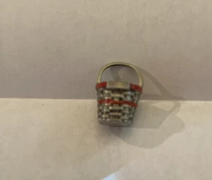 Longaberger Vintage Miniature Pewter Measuring Basket Figurine Pendant Charm - Picture 1 of 11