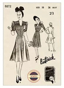 30er Jahre Sweetheart Tee Kleid Vintage Schnittmuster Büste 36 - Bild 1 von 3