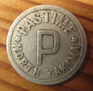 #5 - Old Aluminum Trade Token – PASTIME – P – NORTH YAKIMA - (Washington) - Picture 1 of 4