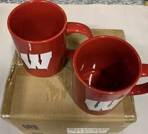 Coffee Mugs 4-Pc Set-11oz Capacity-University Wisconsin Badgers, Color-GO BUCKY - Picture 1 of 4