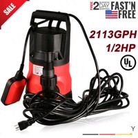 Submersible Sump Pump 1//2 2100GPH w//25ft Cord Water Sub Pump Empty Pool Pond
