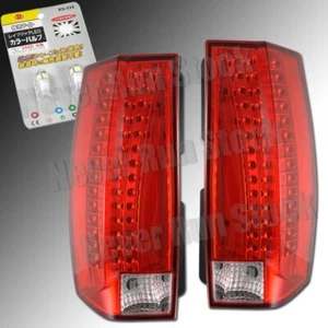 FOR SUBURBAN TAHOE ESCALADE LOOK RED LED TAIL LIGHTS +WHITE LICENSE PLATE BULBS - Bild 1 von 3
