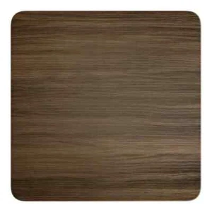 Mesa de restaurante cuadrada de 36"" con acabado superior laminado de nogal oscuro - Imagen 1 de 6