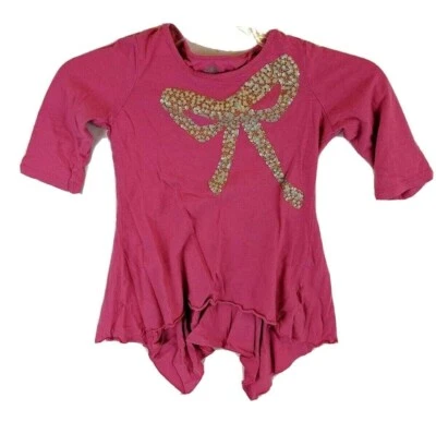 Top/camisa con lazo de mezcla de algodón rosa dorado total talla pequeña 6/7 36e Foto 1 de 4