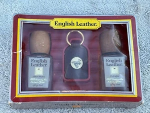 Vintage English Leather Gift Set  2oz Cologne & After Shave & Leather Keychain - Picture 1 of 6