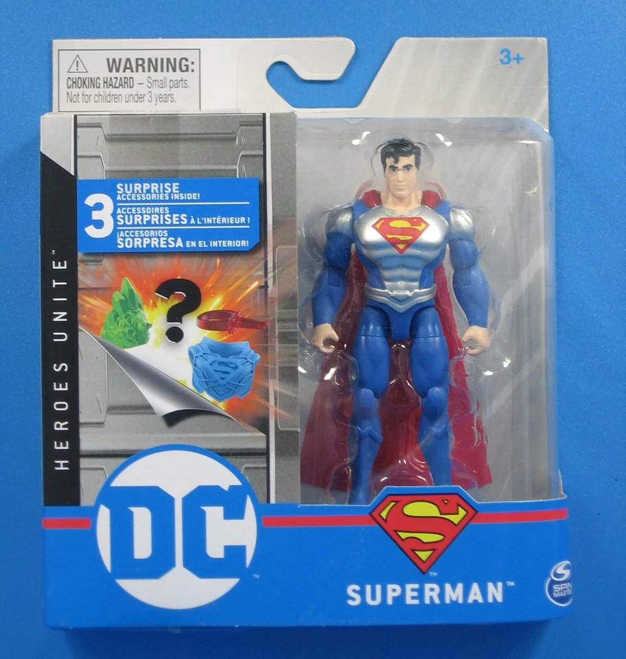 Spin Master DC Silver and Blue Superman Heroes Unite Wave 3 1st Edition