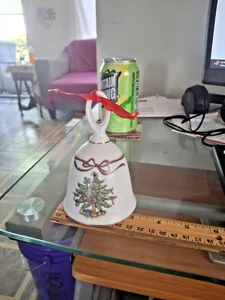vintage porcelain christmas tree bell by russ #5005 small chip photo #7 - Picture 1 of 7