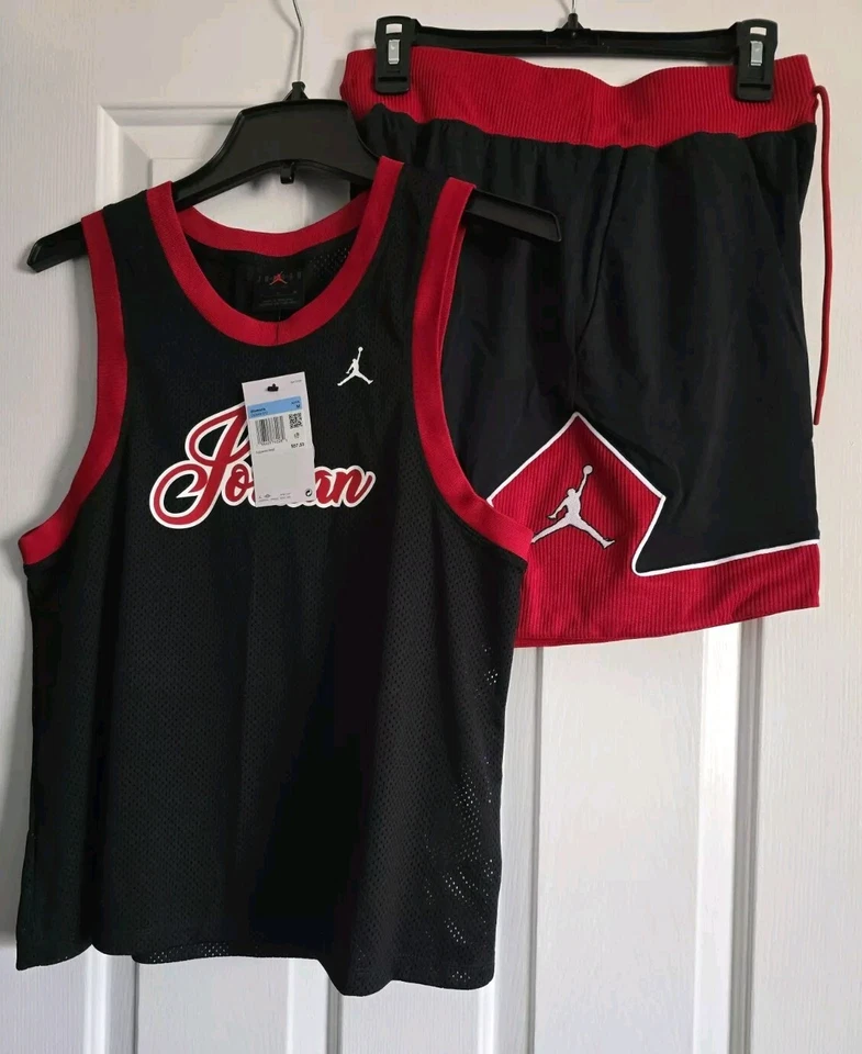 Nike Air Jordan Womens Jersey Tank Top Sz Large Number 23 Black and Red