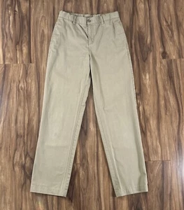 Lands End Boys Khaki Uniform Pants Size 16 Beige Performance Golf Flex Waist - Picture 1 of 17