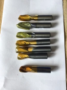 Machinist Tools 2 Flute End Mills Lot of 7 Pieces - Pre-owned - Picture 1 of 3