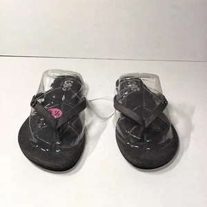 GBG Los Angeles CZ Diamond G logo Gray Flip Flop Thongs Sandals Womens Size 5.5 - Picture 1 of 7
