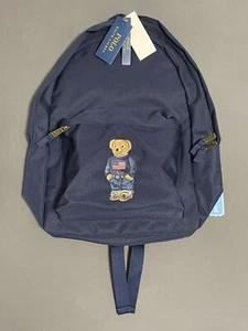 NUEVO CON ETIQUETAS Polo Ralph Lauren Polo Bear EE. UU. Bandera Mochila 9AR027-BCV Newport Azul Marino RARO - Imagen 1 de 8