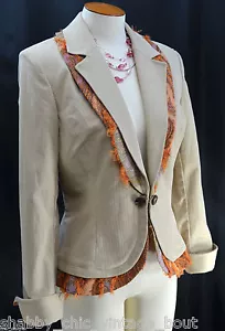 Hermosa Chaqueta Blazer St. John Sport Marie Gris abrigo ligero flecos en mal estado talla S - Imagen 1 de 9