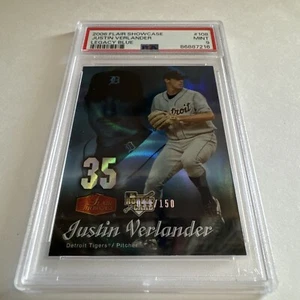 2006 Flair Showcase Legacy Blue  JUSTIN VERLANDER 105/150 Rookie Card PSA 9 Hot - Picture 1 of 4