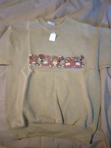 Kids 14 - 16 Sweatshirt Lt Brown with Teddy Bears Fabric fiber Print 277374 - Picture 1 of 1
