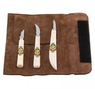 Kirschen Schnitzmessersatz 3307000 - Leder-Tasche - 3-teilig - diverse Klingen - Bild 1 von 3