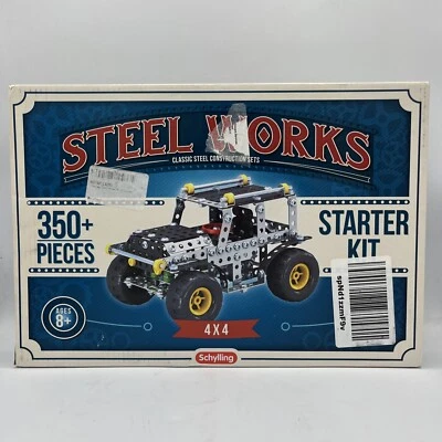 Schylling Steel Works Classic Steel Construction 4 x 4 Starter Set 350 Pieces - Image 1 of 3