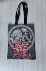 Durable Reusable Tote Bag with Dragon, Eco-friendly Shopping Bag Made of Cotton