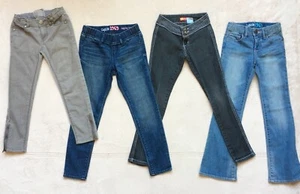 Kids Gap Jeans, Girls Size 6, Lot of 4 Pairs, Light Blue, Dark Blue, Gray, Black - Picture 1 of 6