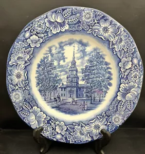 Staffordshire Ironstone Liberty Blue Dinner Plate(s) Independence Hall - Picture 1 of 2